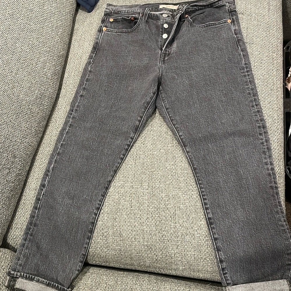 Levi Wedgie Straight Jeans - black wash size 30